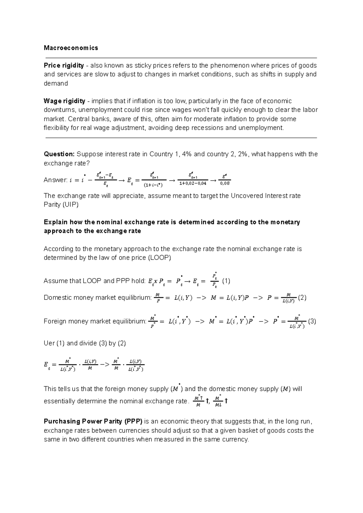 Samling av det viktigaste till tentan - Macroeconomics Price rigidity ...