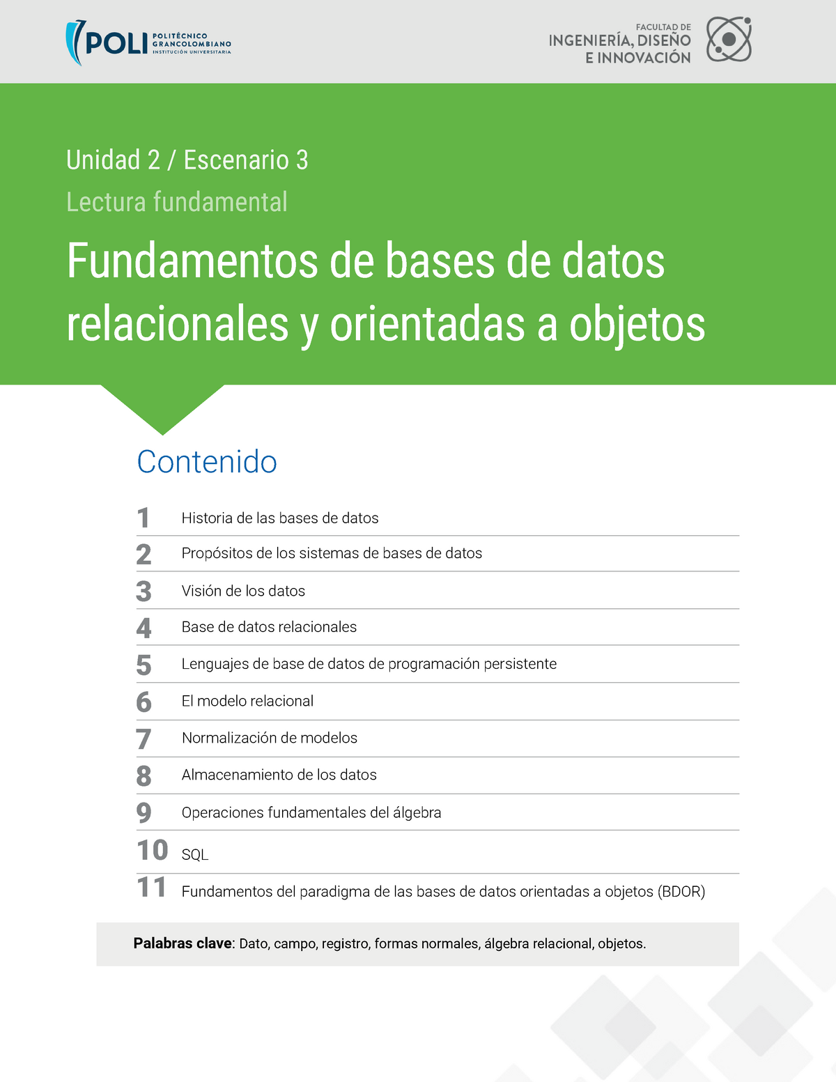 Lectura Fundamental 3 Persistencia Y Datos Transaccionales - Fundamentos de  bases de datos - Studocu