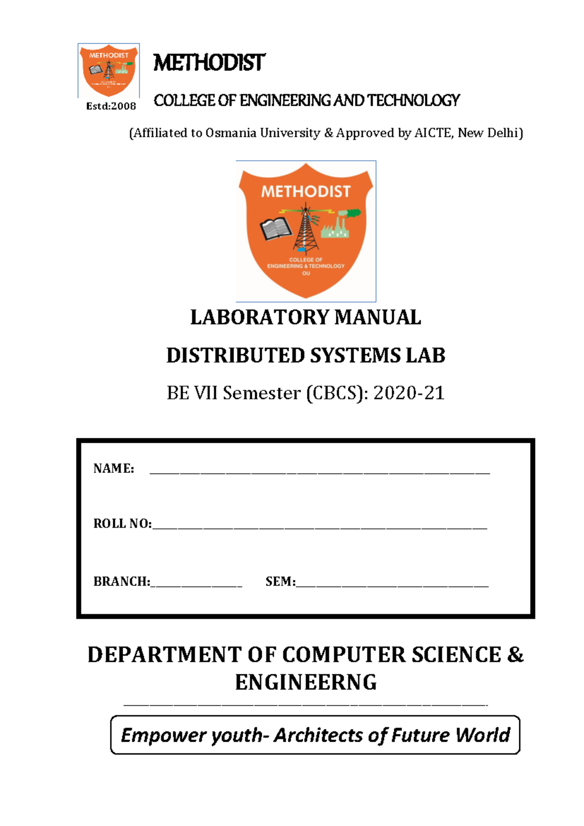 DIS Lab Manual 202021 (Affiliated to Osmania University & Approved