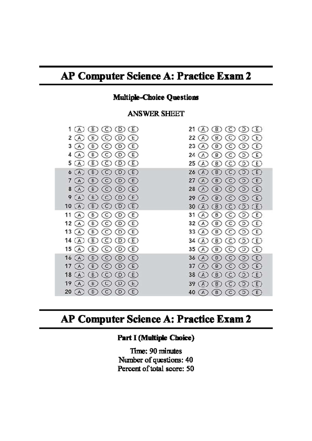 AP CS-A (6) - bbb - Statistics - Studocu