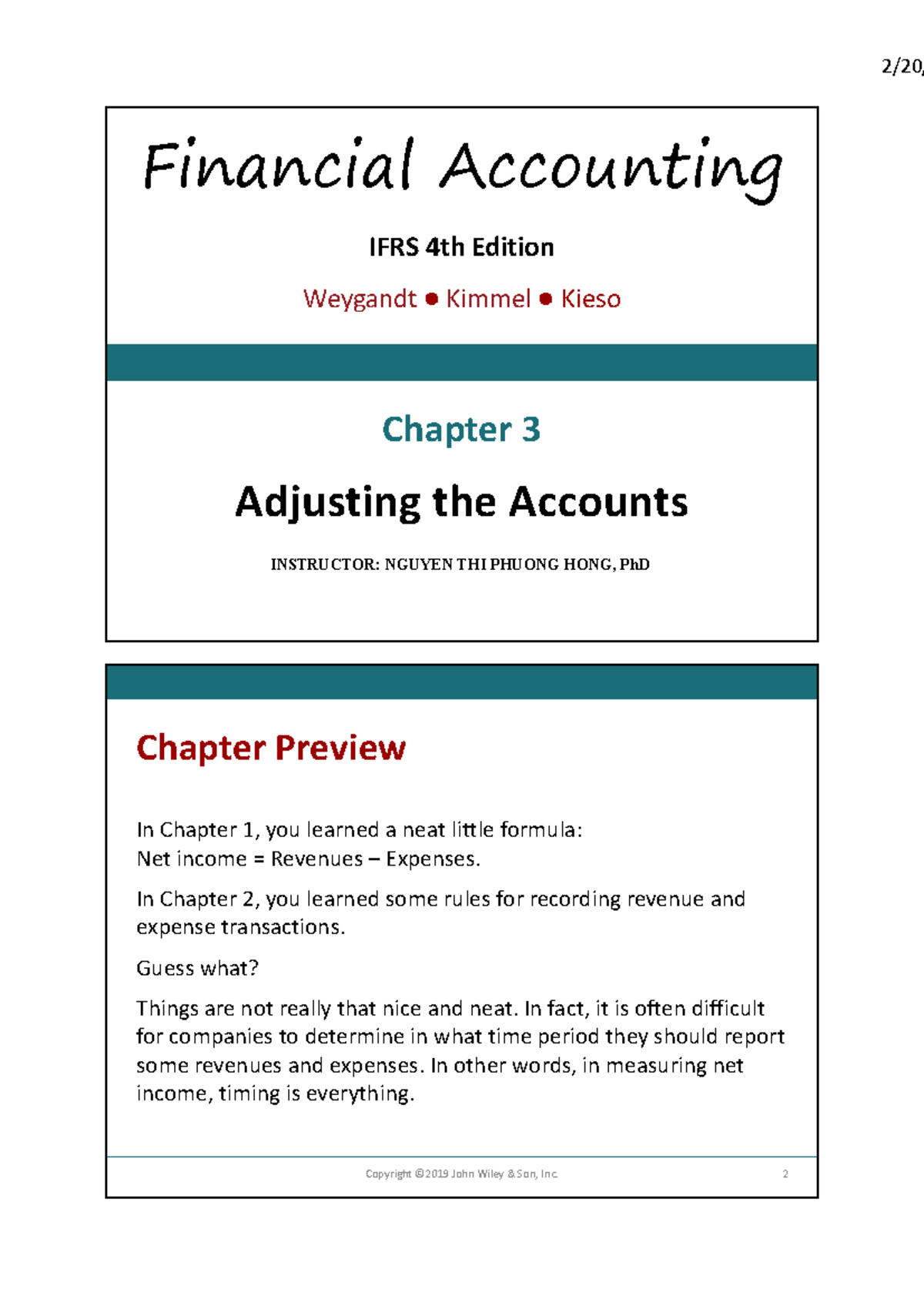 Chapter 3 - Financial Accounting IFRS 4th Edition Chapter 3 Adjusting ...