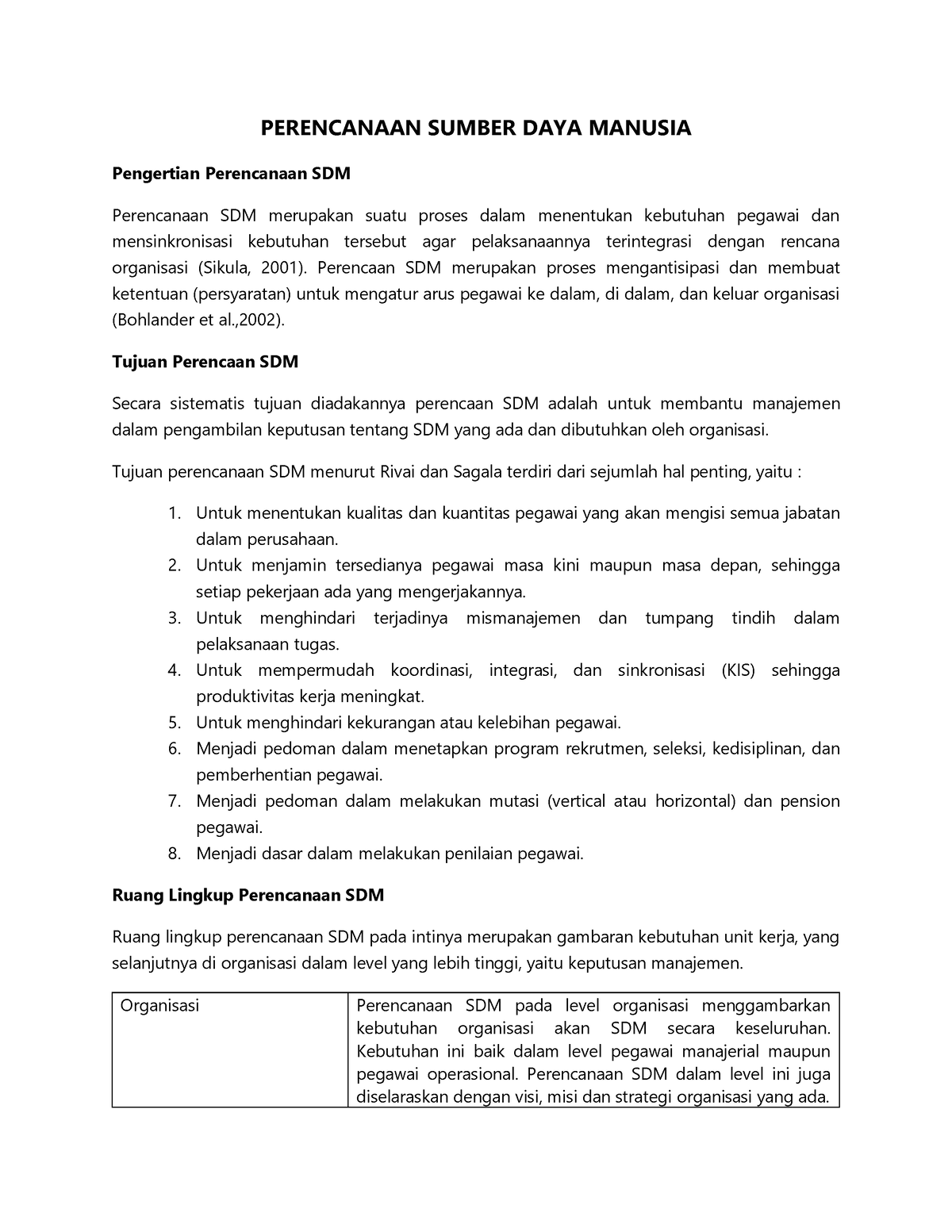 Perencanaan Sumber Daya Manusia - PERENCANAAN SUMBER DAYA MANUSIA ...