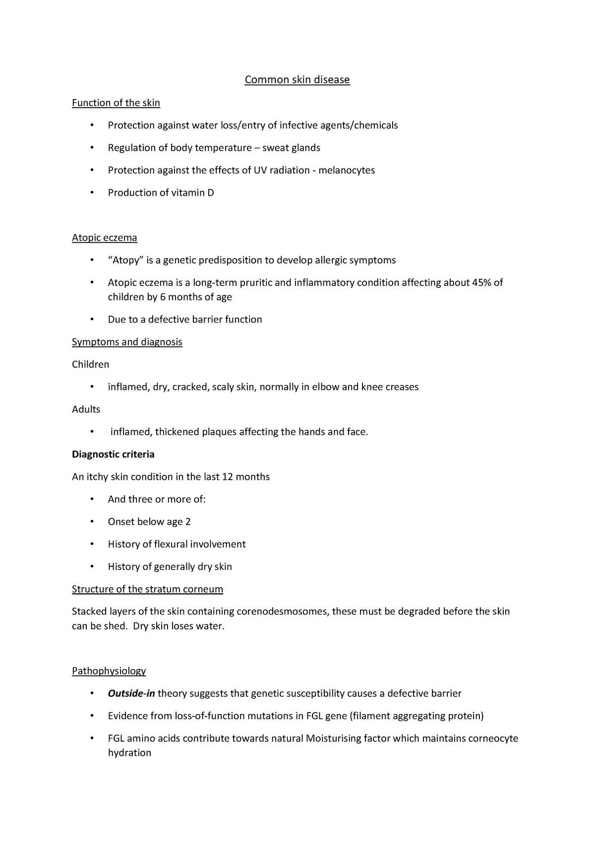 Common skin diseases - Summarised information regarding skin conditions ...