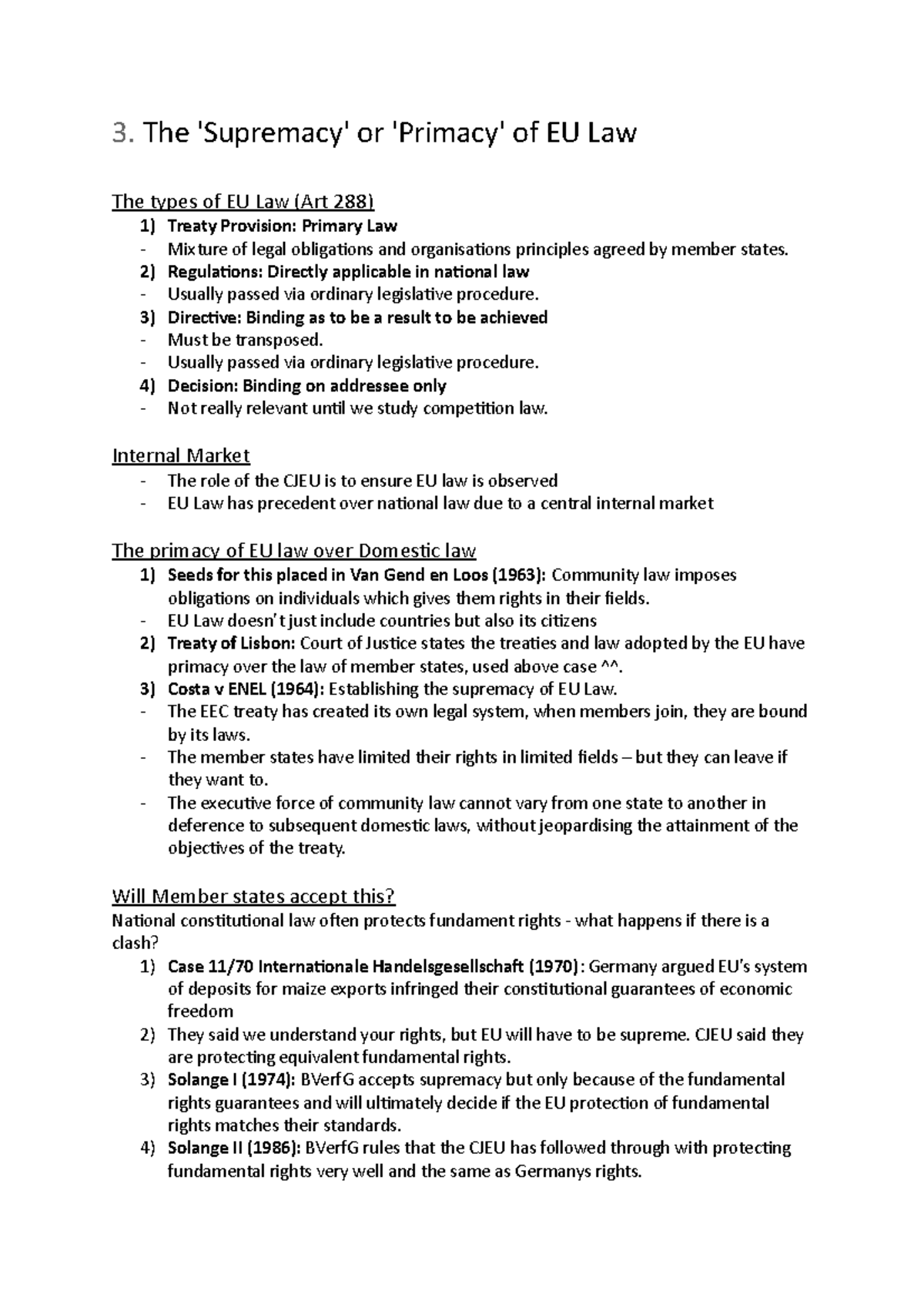 direct effect and supremacy eu law essay