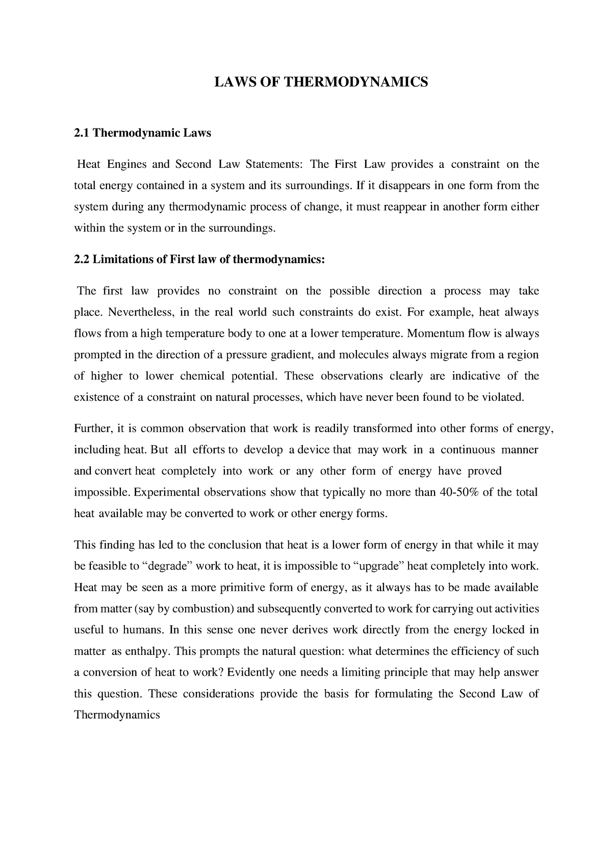 LAWS OF Thermodynamics Notes - LAWS OF THERMODYNAMICS 2 Thermodynamic ...