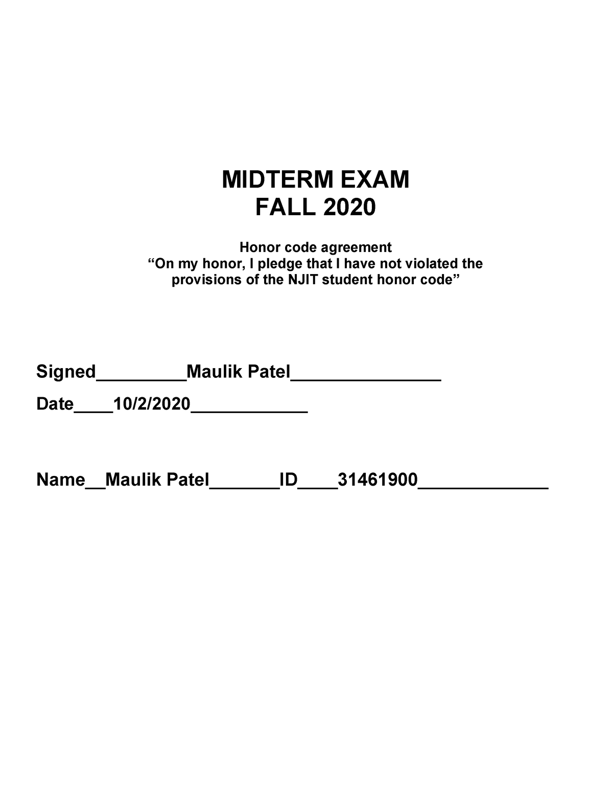 CS332 003 Mid Term Exam - Summary Principles Of Oper Sys - MIDTERM EXAM ...