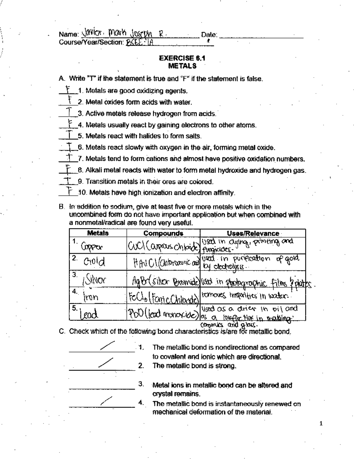 Exercise-6.1 JAVIER JAVIER JAVIER JAVIER - Chemistry for Engineers ...