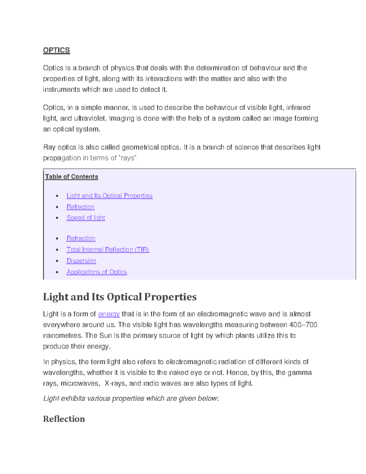 Optics Optics Chapter two of physical science OPTICS Optics is a
