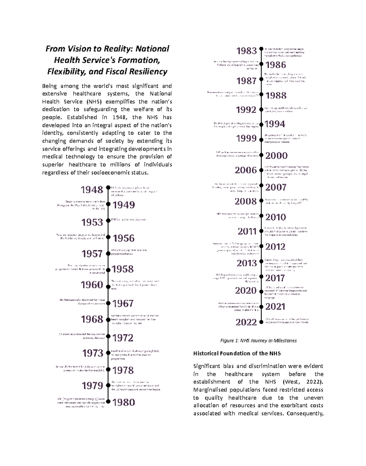Unit 6 - The History of the National Health Service - From Vision to ...