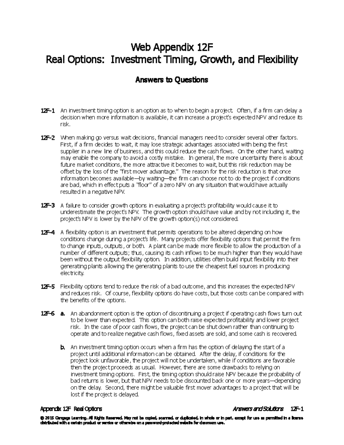 CFFM8 IM WEB 12F - Web Appendix 12F Real Options: Investment Timing ...