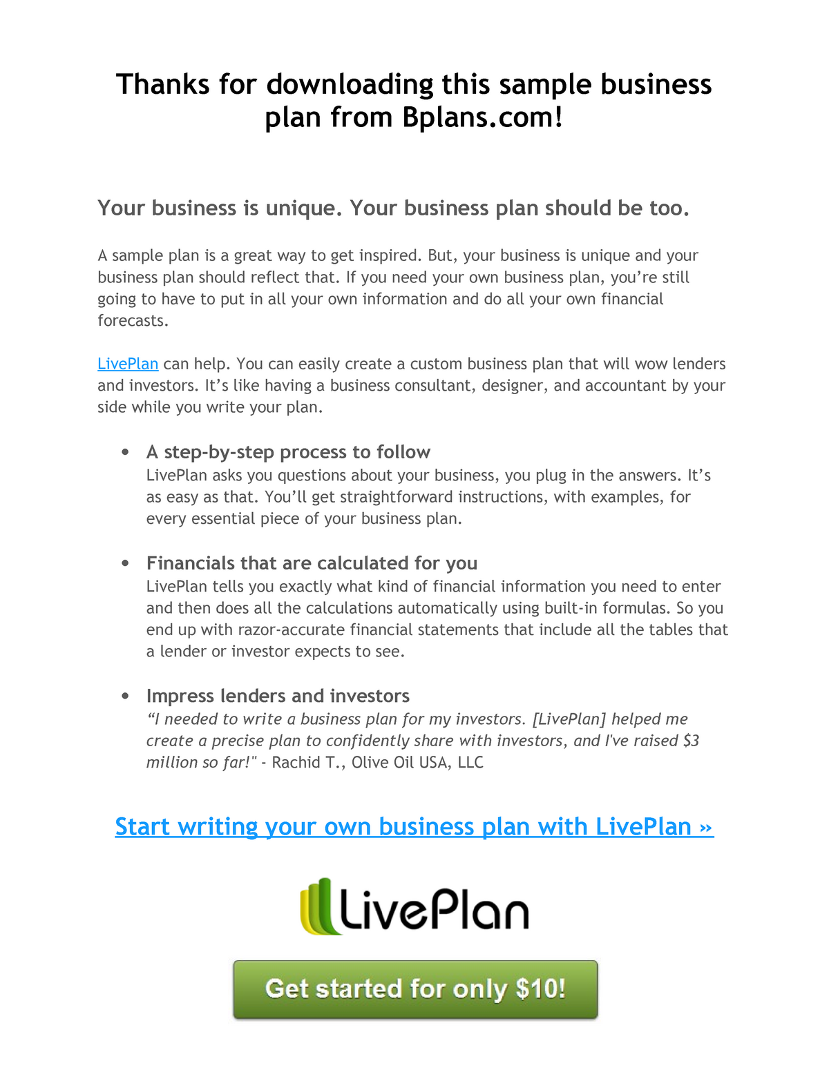 Bakery Business Plan Essay Thanks For Downloading This Sample Business Plan From Bplans Your Studocu