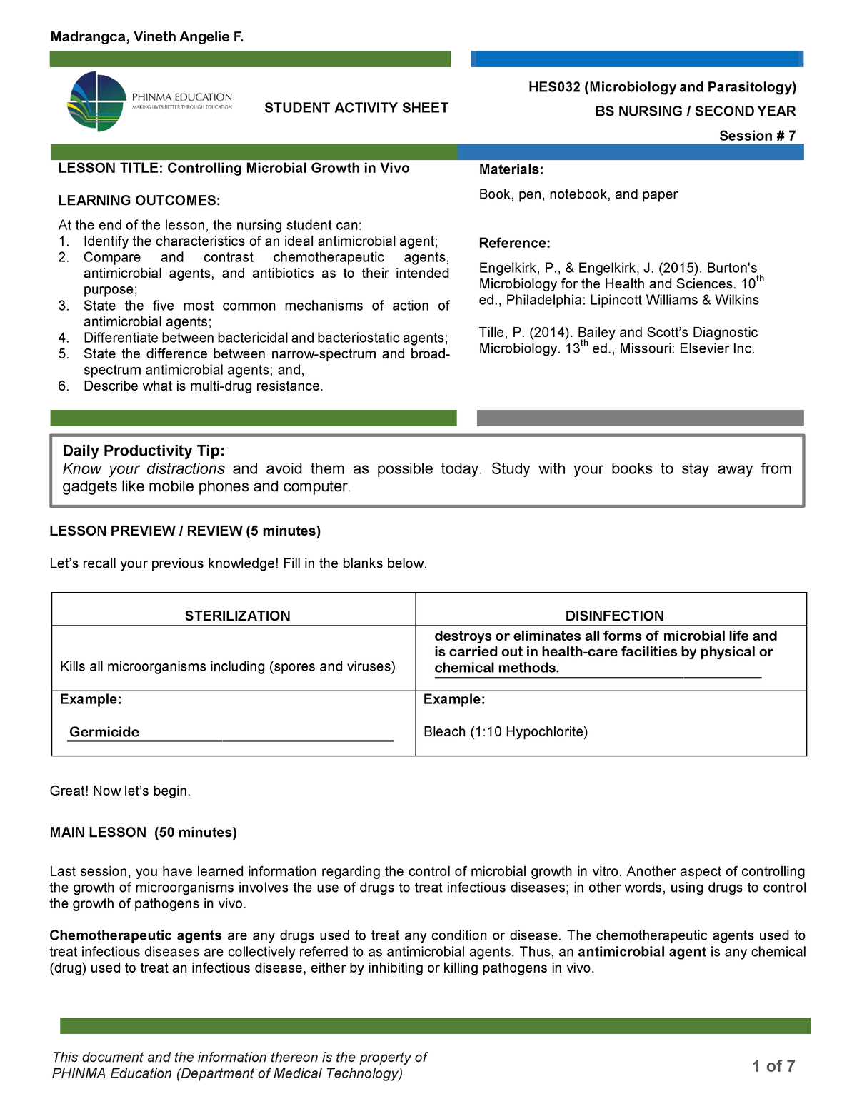 SAS HES032 7 - practice materials - This document and the information ...