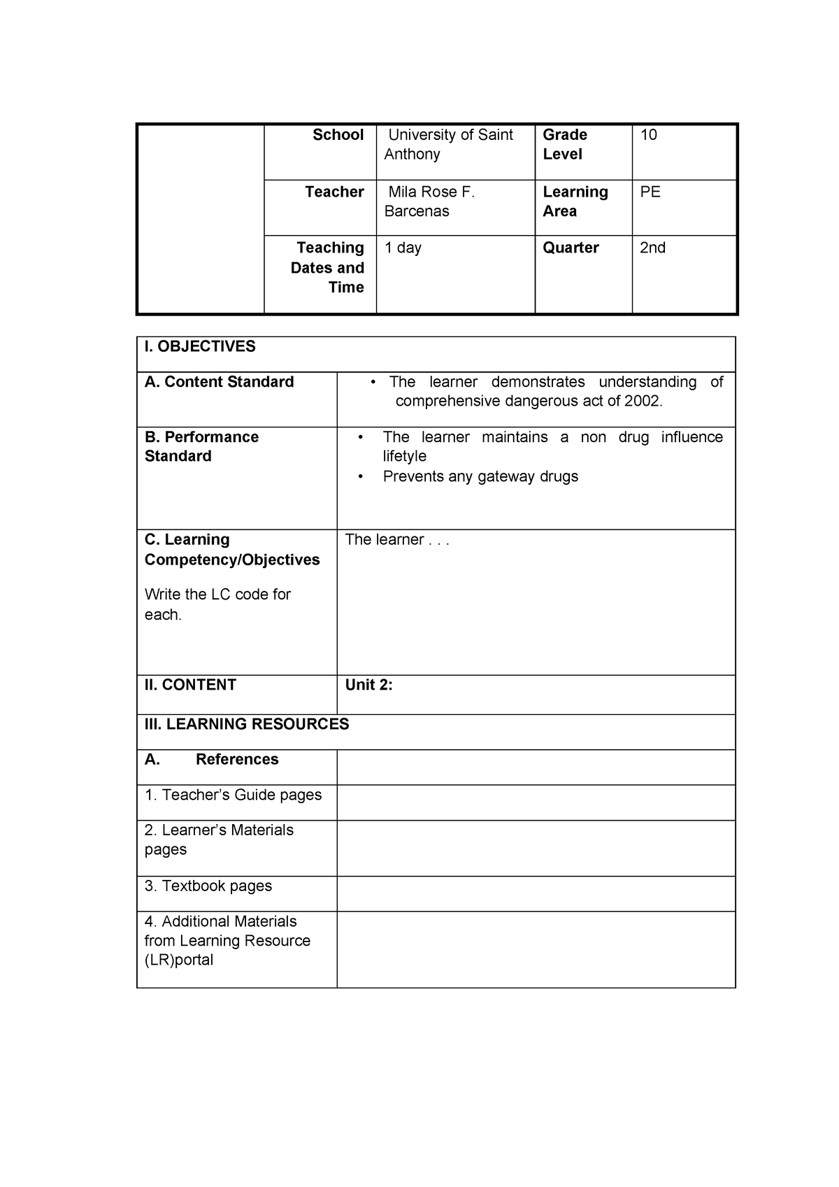 Q2-g10-edited-dlp-pe- Unit 2- Active Recreation Fitness 2225 - School 