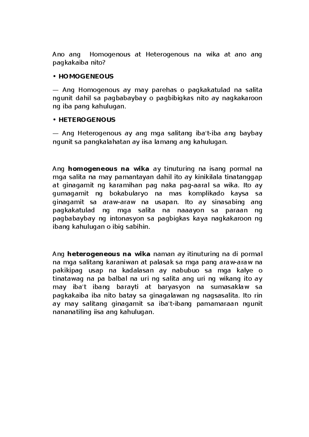 4 - Jsgnv - Ano ang Homogenous at Heterogenous na wika at ano ang ...