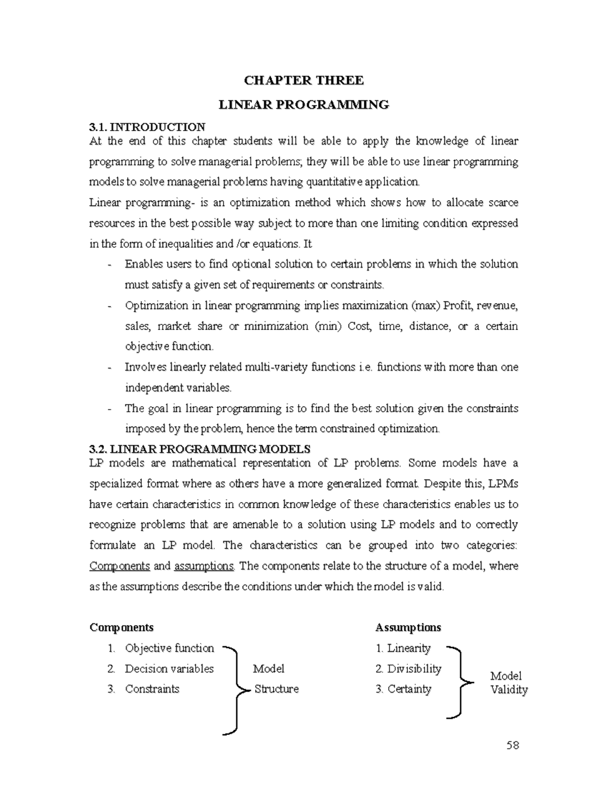 Business Mathematics CH- 3 - CHAPTER THREE CHAPTER THREE LINEAR ...