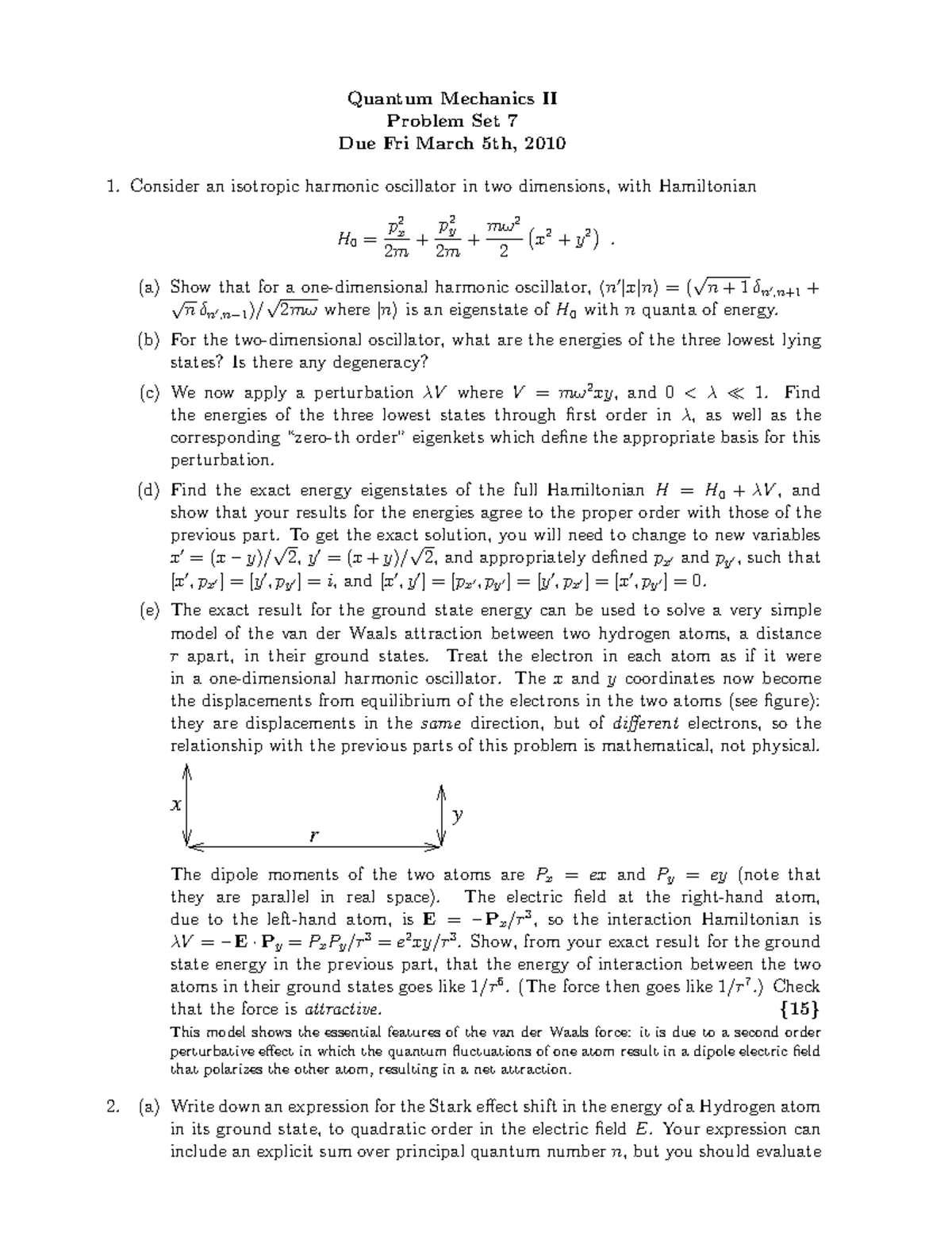 Quantum Mechanics II 2009-2010 Problem Set 7 - Quantum Mechanics II ...