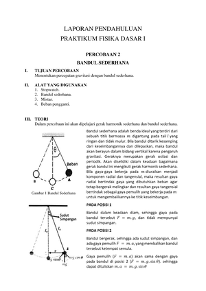 Praktikum Fisika Dasar - Tetapan Gaya Pegas - LAPORAN PENDAHULUAN ...