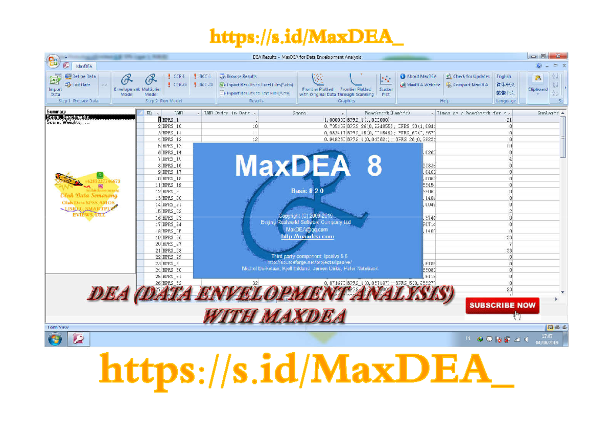 DEA (Data Envelopment Analysis) With Max DEA - PENGEMBANGAN SUMBER DAYA ...