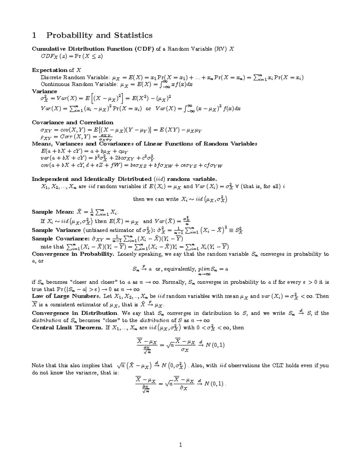 Notes - Apuntes all - 1 Probability and Statistics Cumulative ...