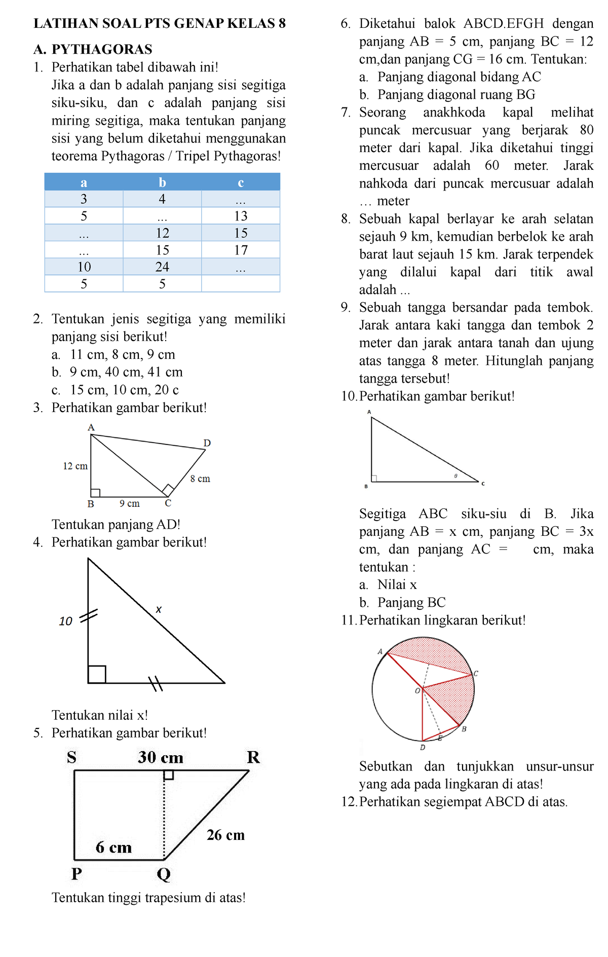 Latihan SOAL PTS Genap Kelas 8 2022 2023 - LATIHAN SOAL PTS GENAP KELAS ...