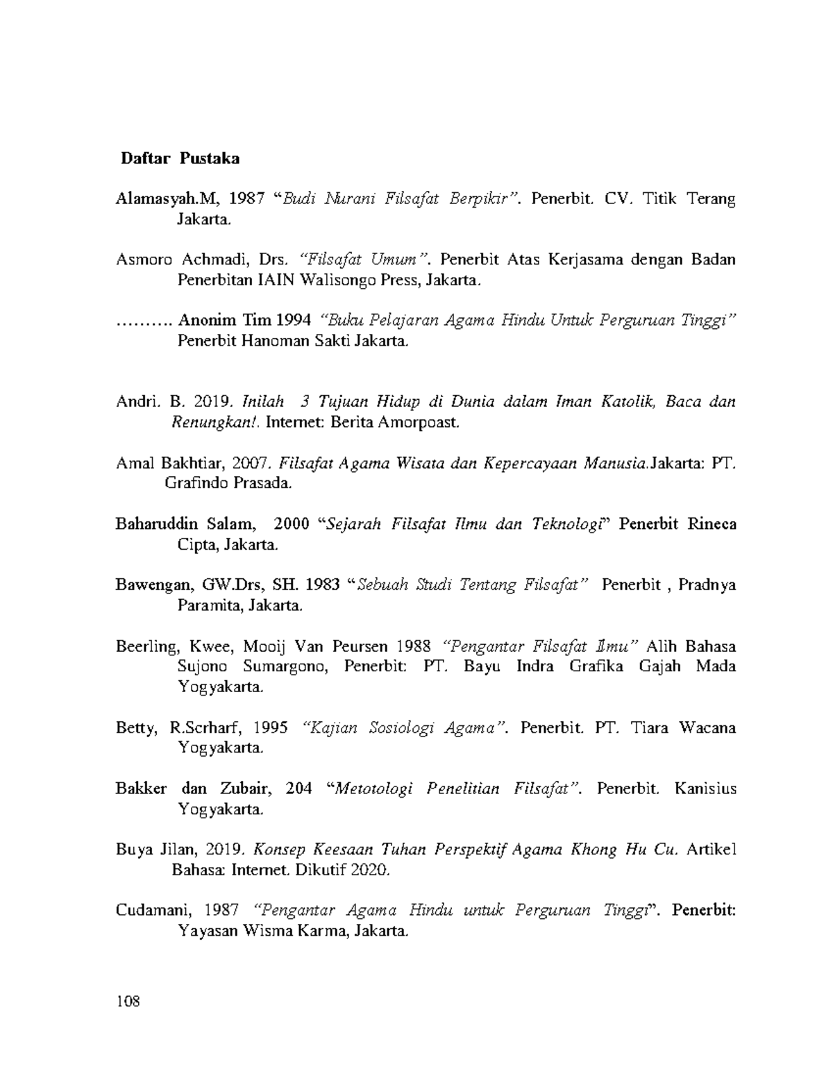 Agama- Agama Dalam Pancasila DI Indonesia-120 - 108 Daftar Pustaka ...