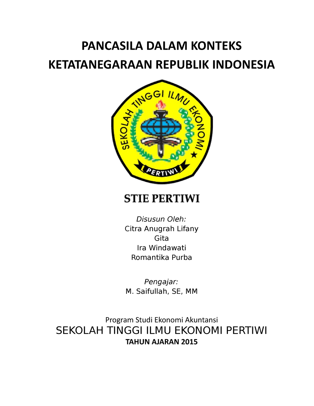 Pancasila Dalam Konteks Ketatanegaraan R - PANCASILA DALAM KONTEKS ...