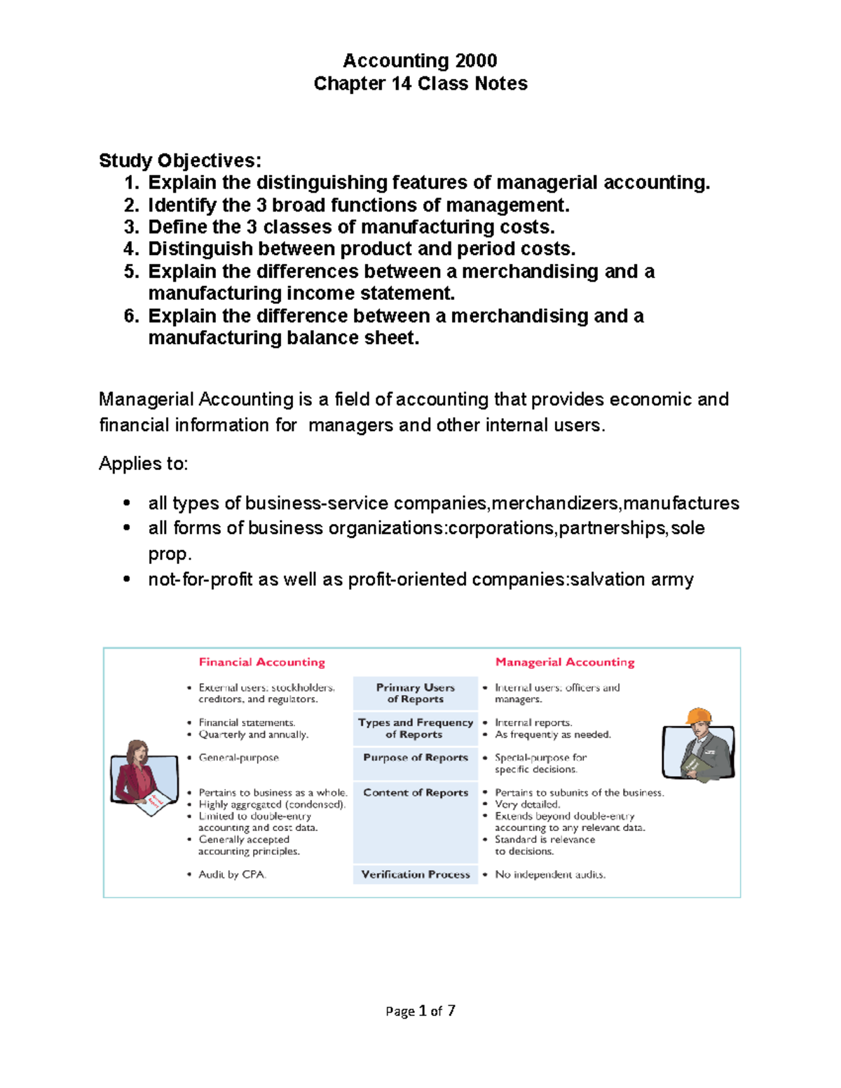 ACCT 2000 —Chapter 14 doc - Chapter 14 Class Notes Study Objectives: 1 ...