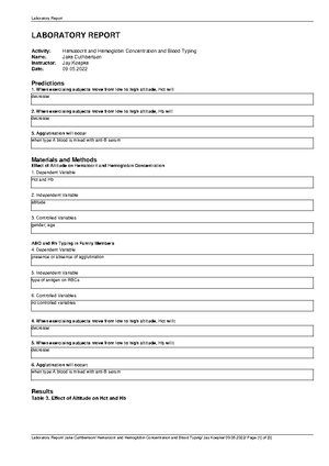 Chp 19 Laboratory Report - Laboratory Report Laboratory Report Activity 