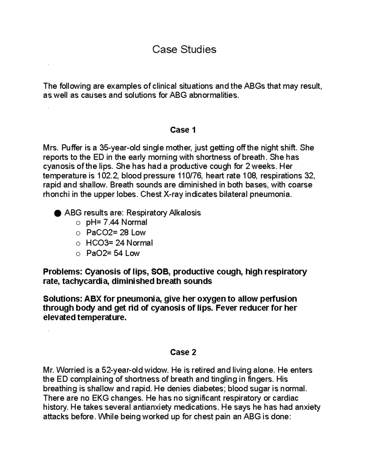 ABG Case Studies AJ - ABG Case Study For Class - Case Studies The ...