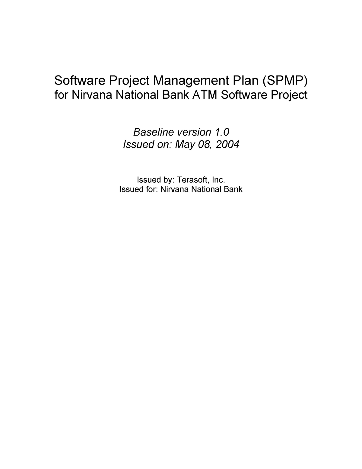 Mbg SPMP Project Management - Software Project Management Plan (SPMP ...