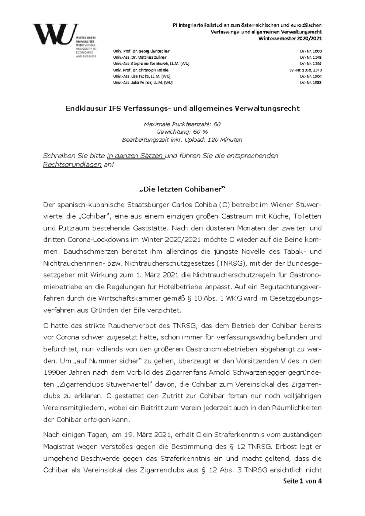 Verfassungsrecht Endklausur - Verfassungs- Und Allgemeinen ...