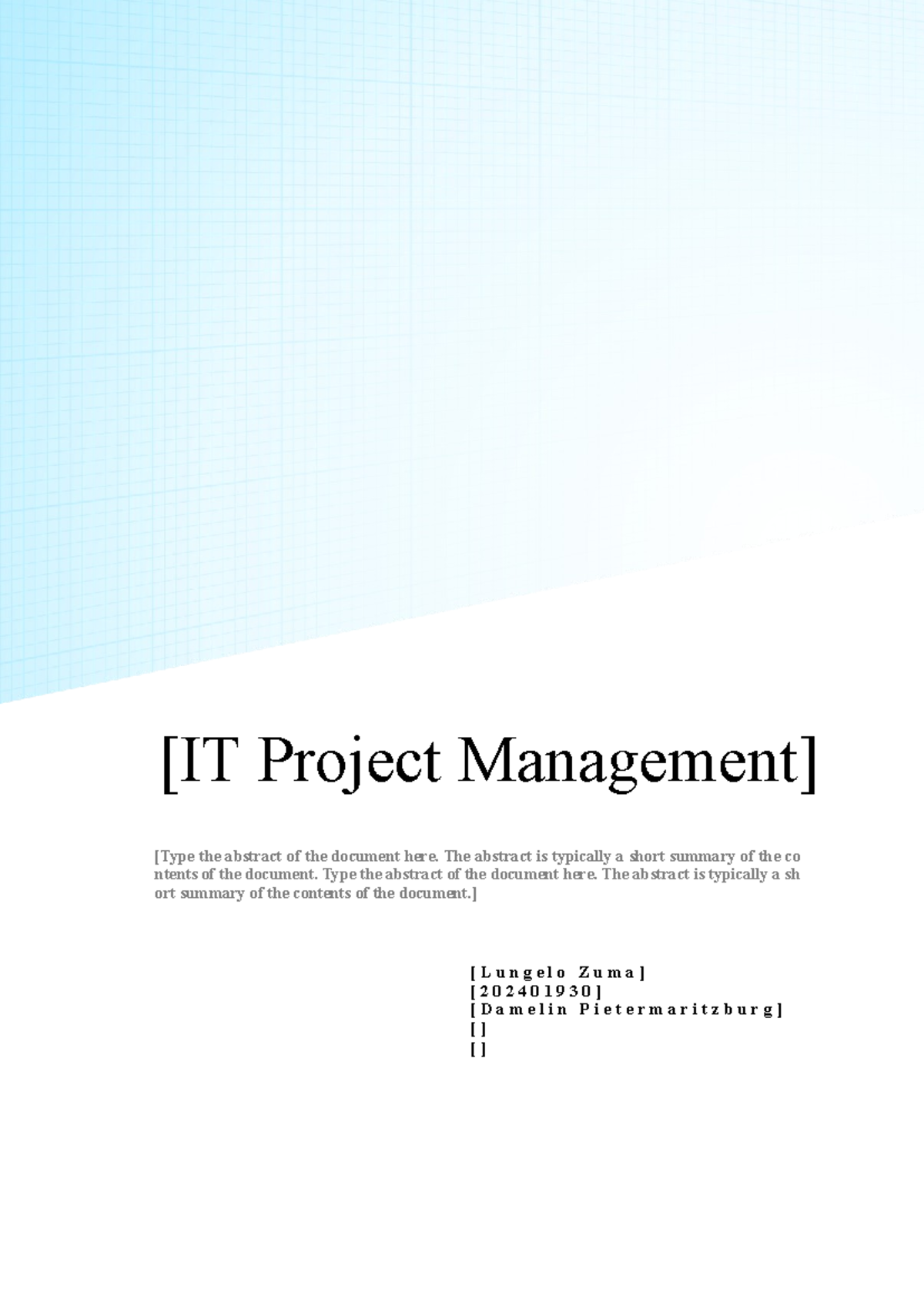 IT project Management - Assignment by me - [IT Project Management ...