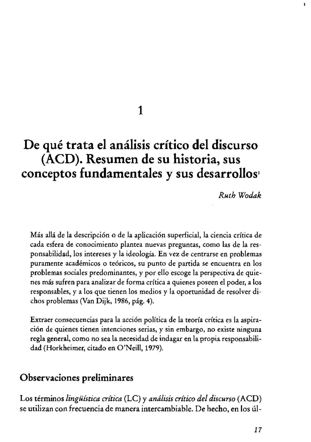 Wodak Ruth Y Meyer Michael - Metodos De Analisis Critico Del Discurso ...