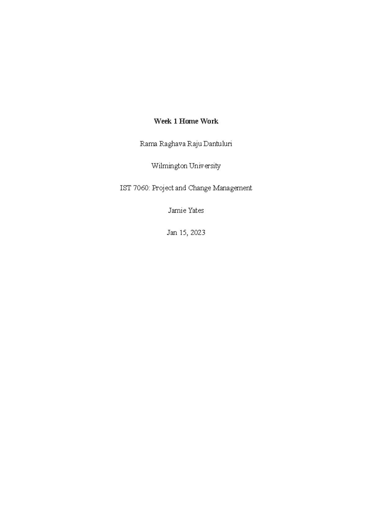 Week 1 Home Work - title it self says every thing - Week 1 Home Work ...