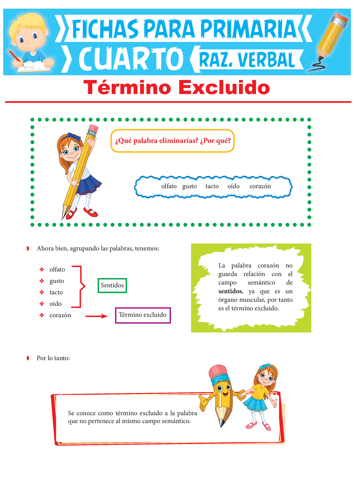 Actividades Del T Rmino Excluido Para Cuarto Grado De Primaria Qu