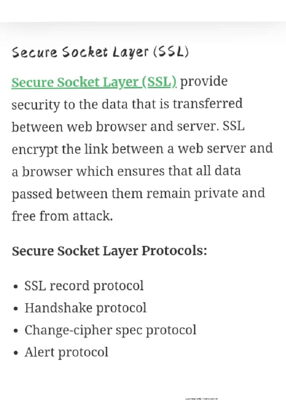 Ssl tls - Ssl tls - Master of Computer Application - Studocu