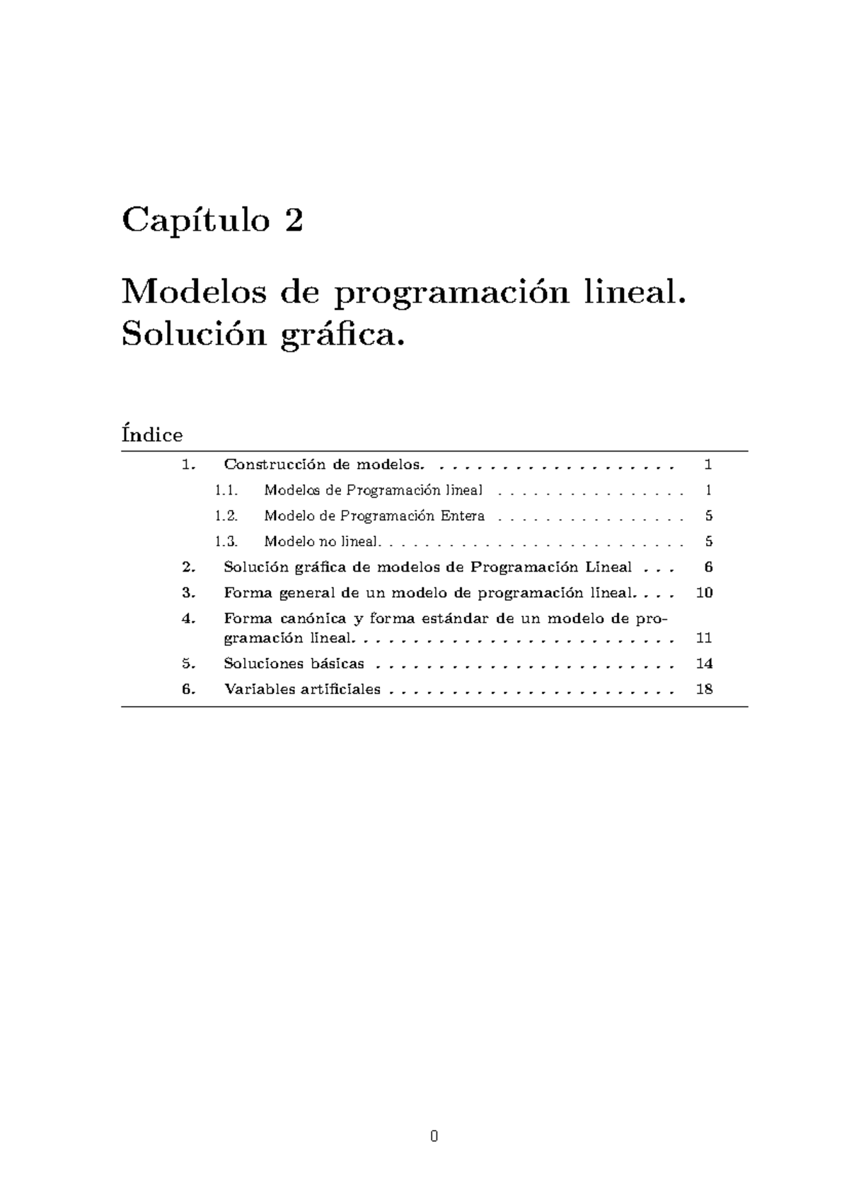 Modelos De Programacion Lineal - Cap ́ıtulo 2 Modelos De Programaci ́on ...