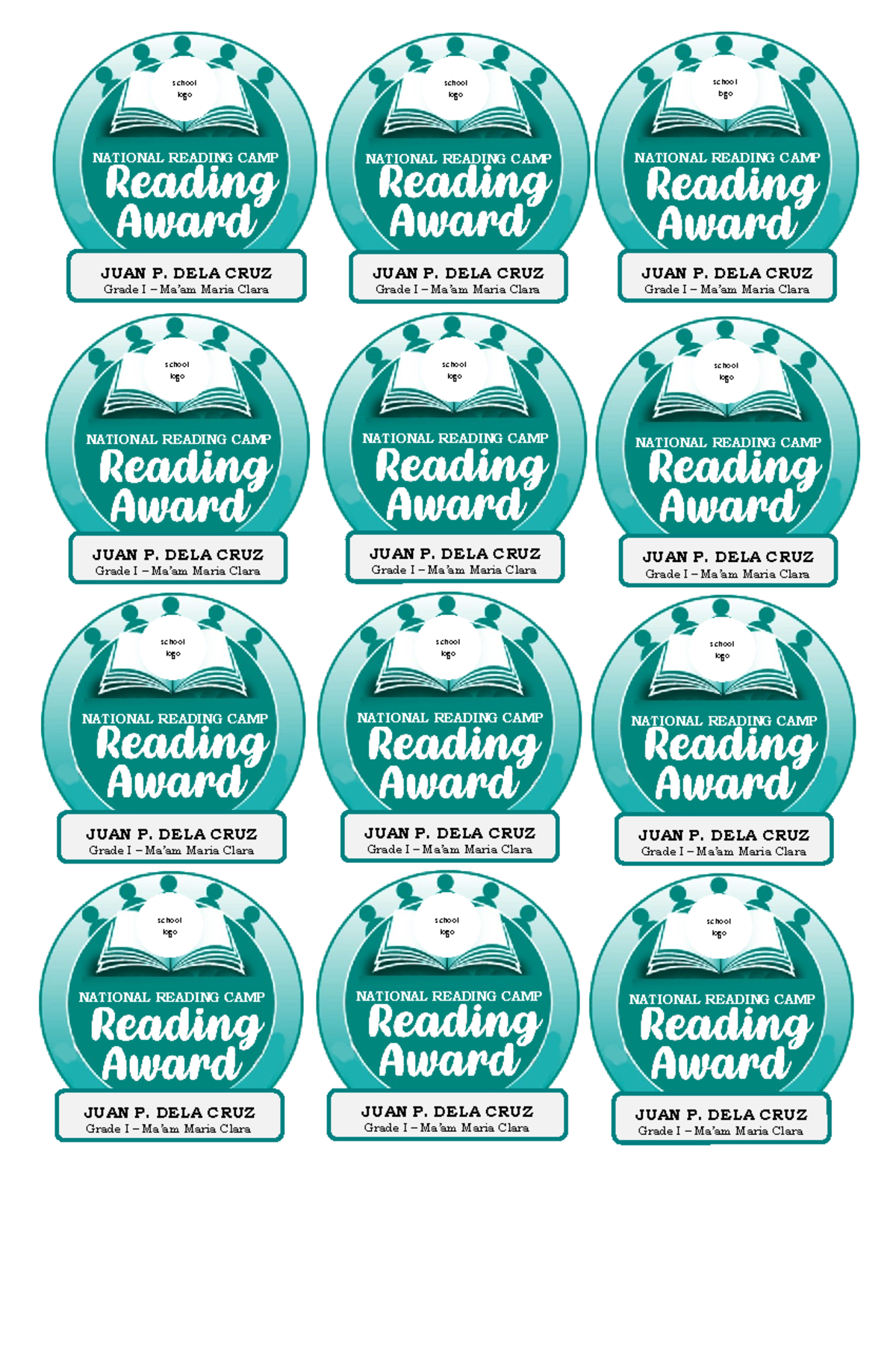NLC-NRC- Ribbons - Awards for NLC - NATIONAL READING CAMP JUAN P. DELA ...