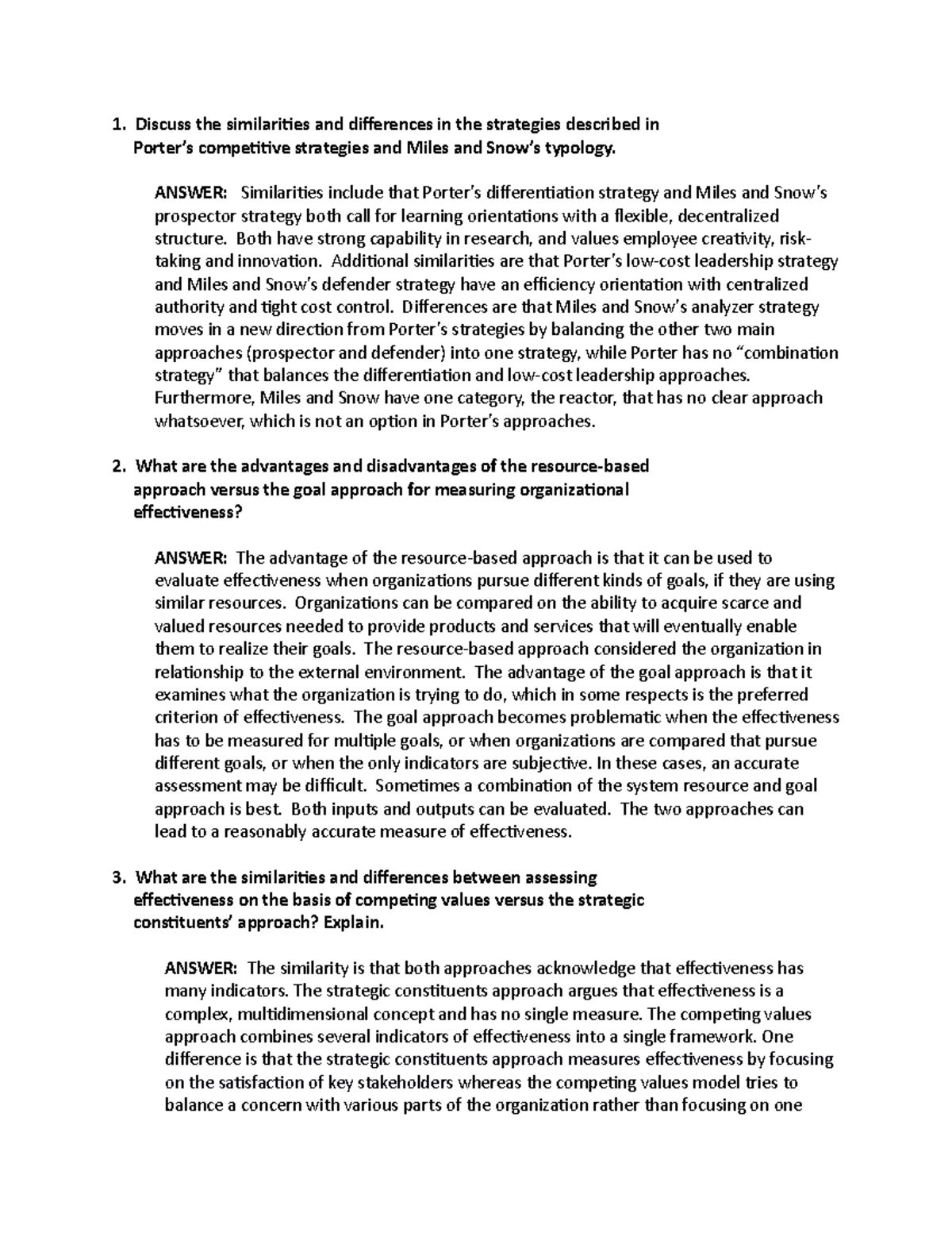 Assignment Two - Answers - 1. Discuss the similariies and diferences in ...