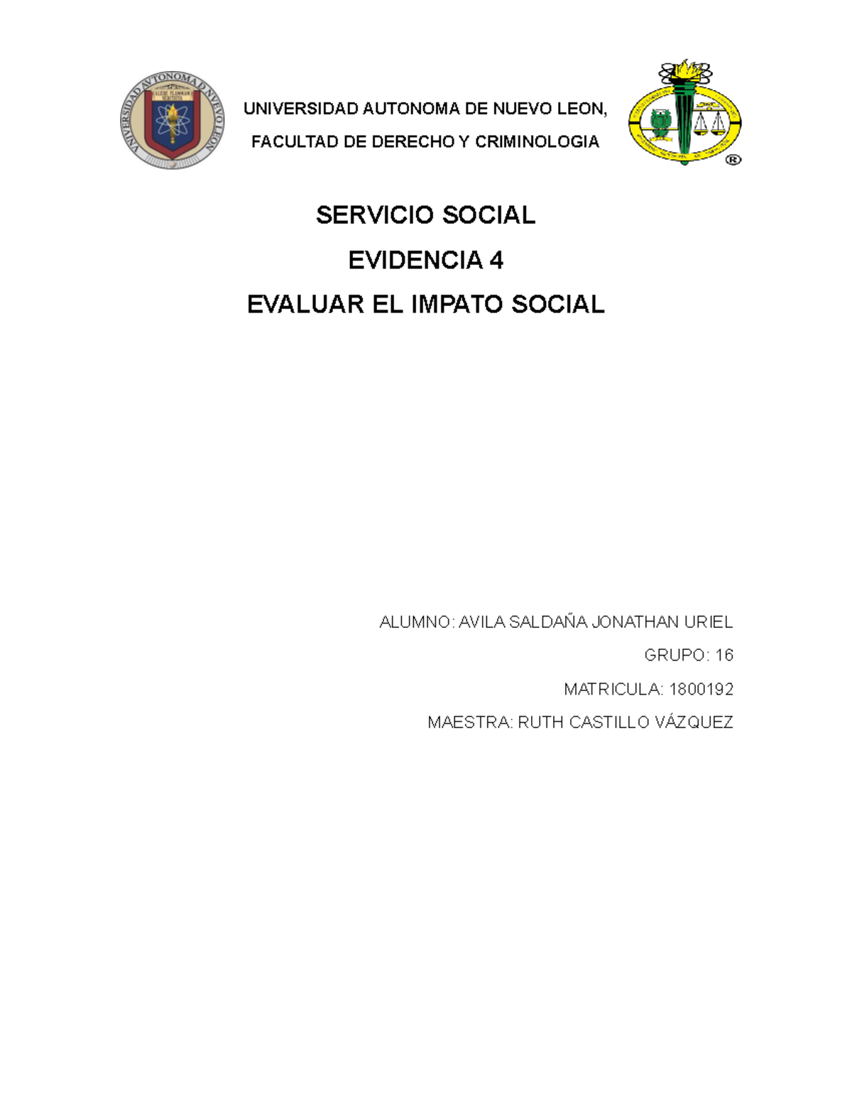 evidencia 4 de servicio s - UNIVERSIDAD AUTONOMA DE NUEVO LEON ...