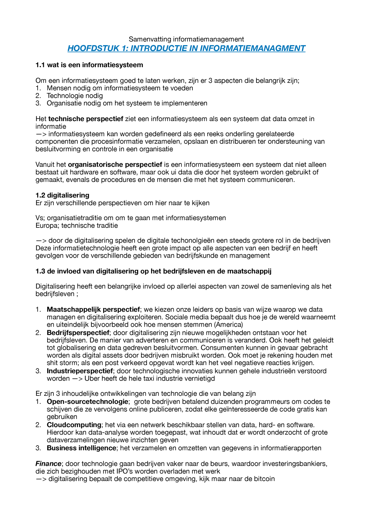 Samenvatting Informatiemanagment Tt - Samenvatting Informatiemanagement ...