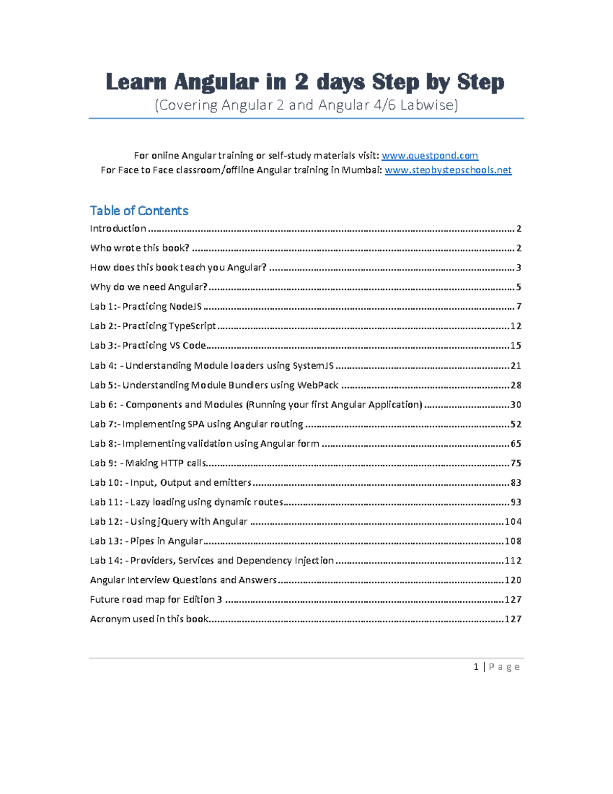 Angular Book - hhjj - Learn Angular in 2 days Step Step (Covering ...