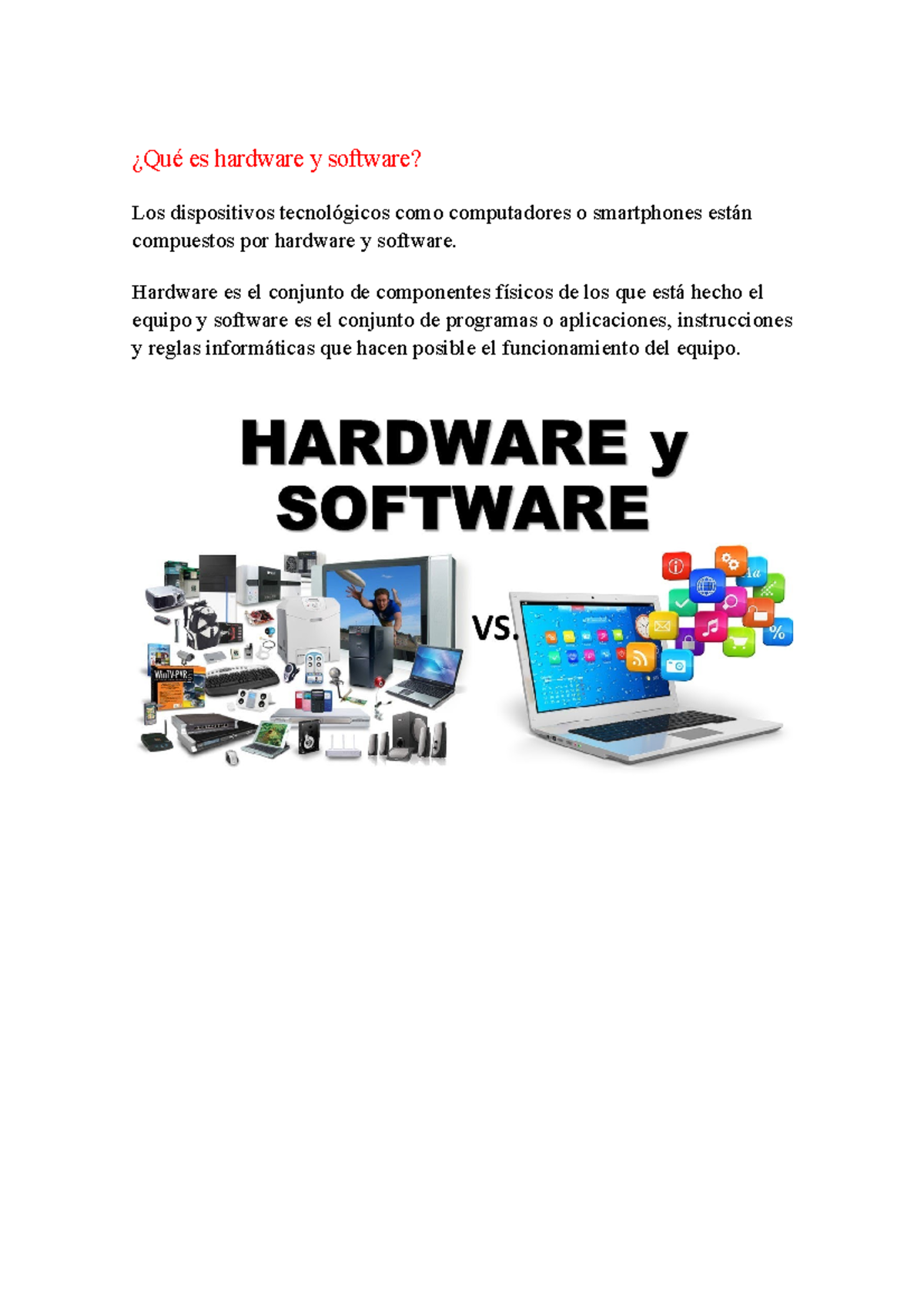 Hardware y software - Informática sofware - ¿Qué es hardware y software ...