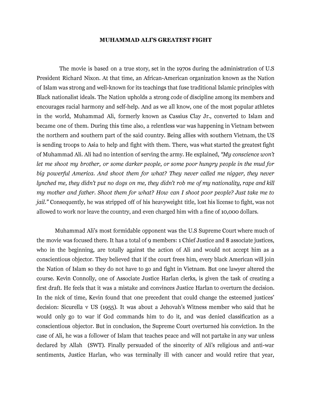 mohamed ali essay