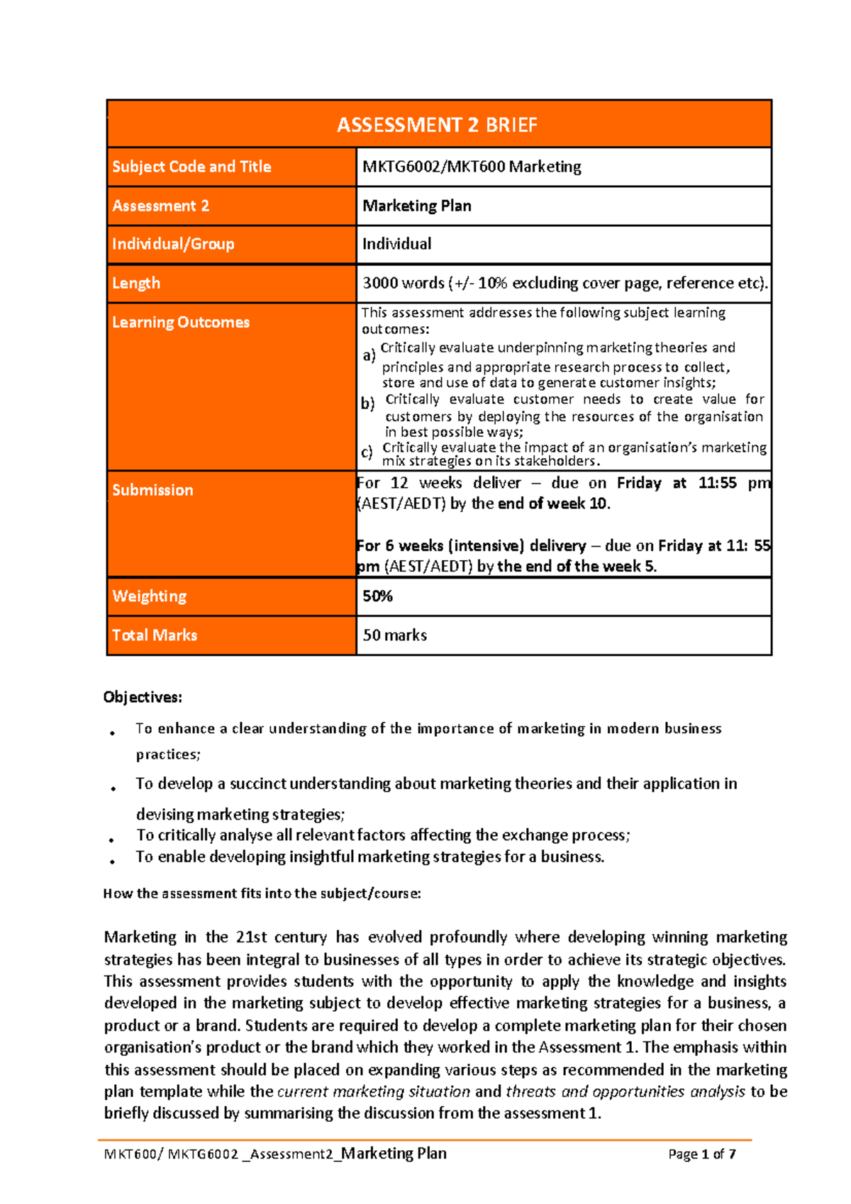 1mkt600-assessment-2-marketing-plan-assessment-2-brief-subject-code