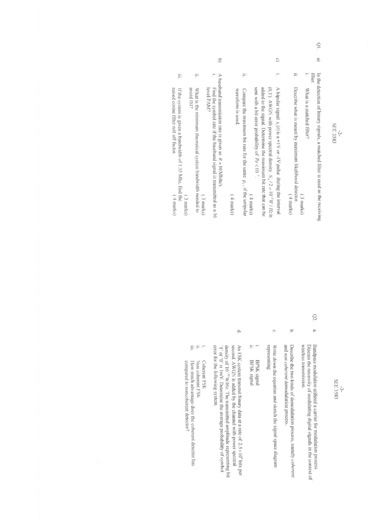 Final Examination Semester II Session 0910_Digital Communcation System ...