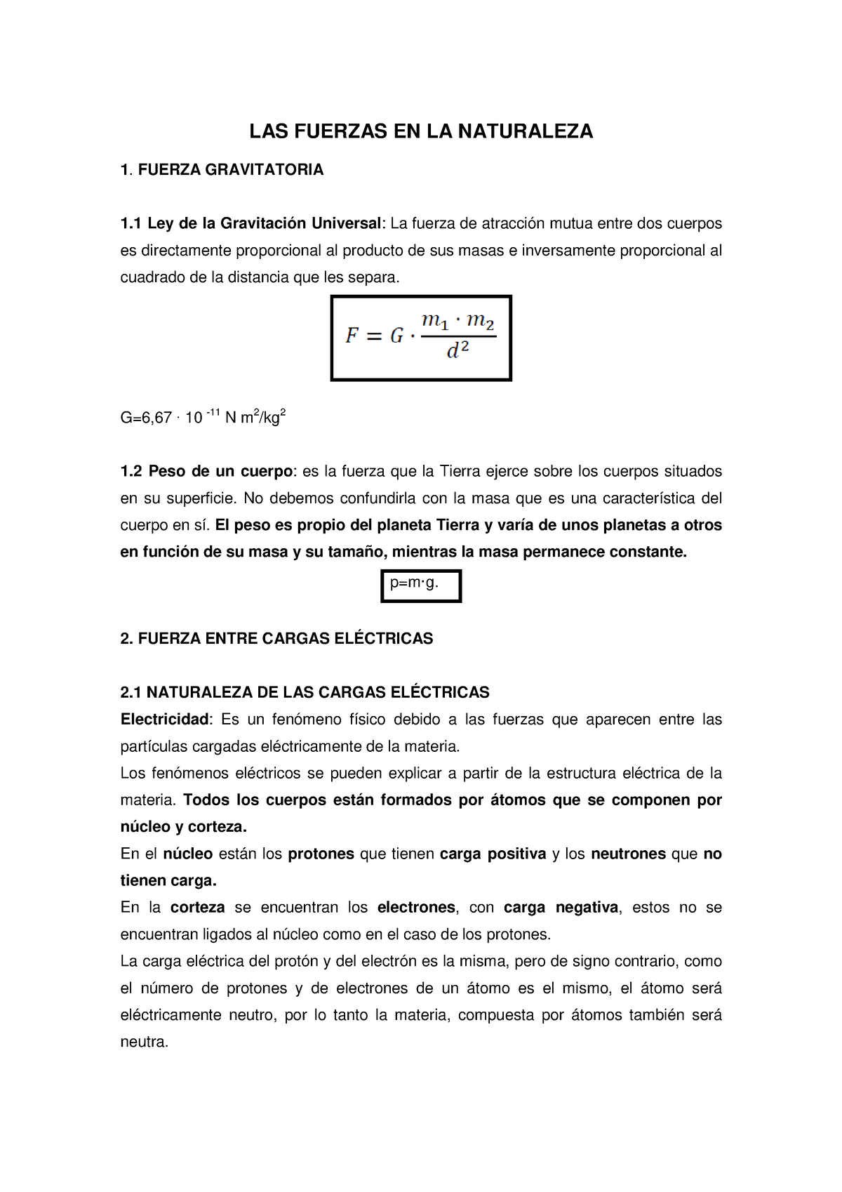 Fuerzas De Naturaleza - LAS FUERZAS EN LA NATURALEZA 1. FUERZA ...