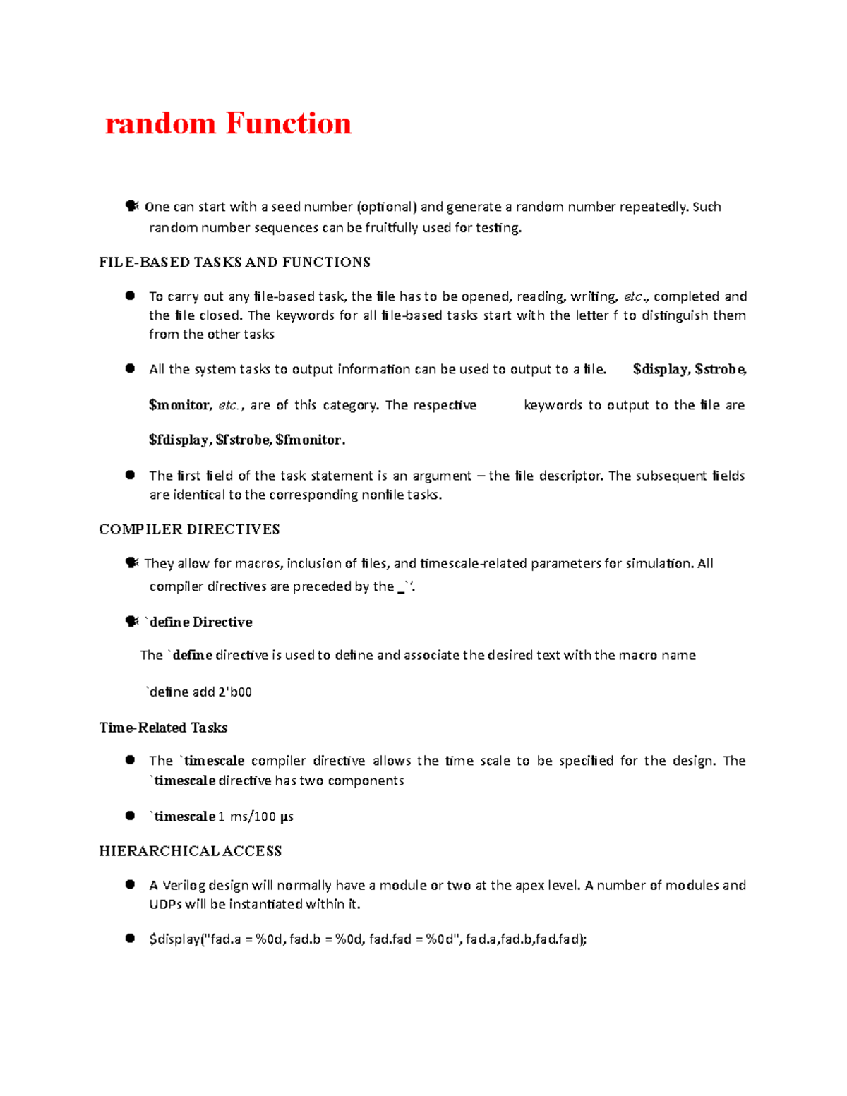 Random Function - random Function One can start with a seed number ...