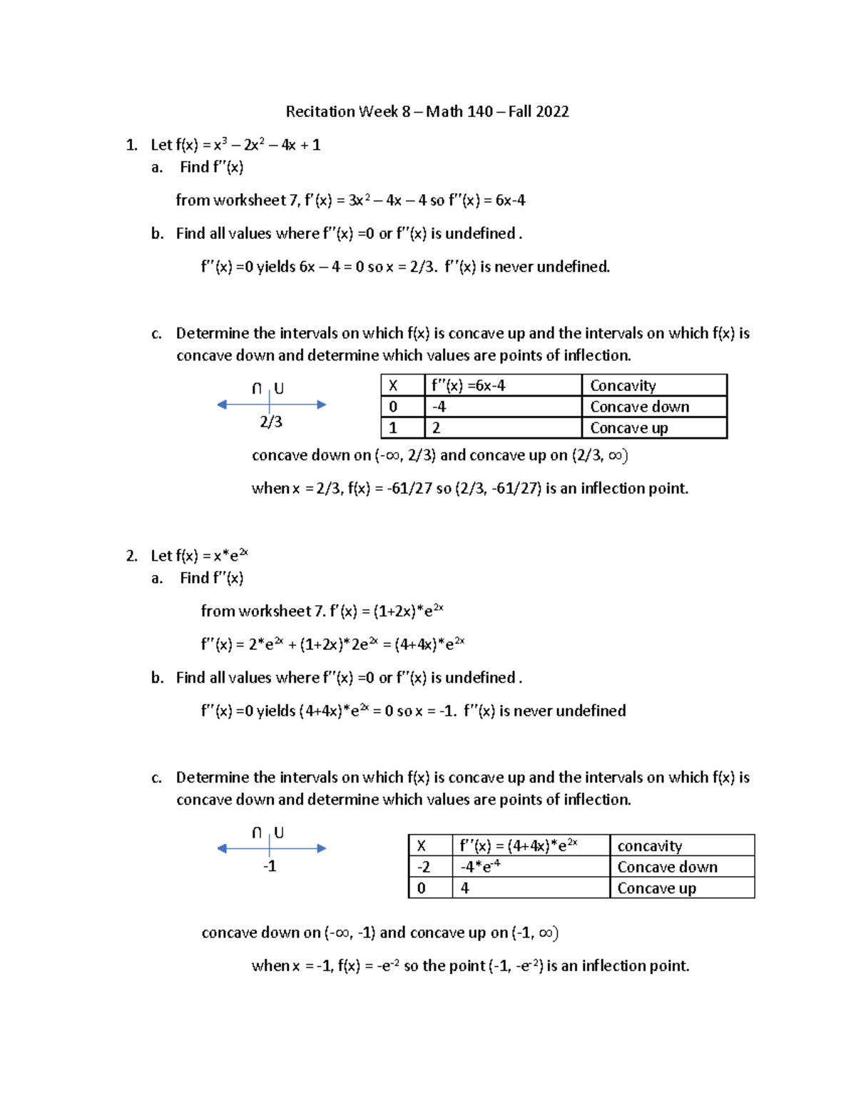 Recitation Week 8 Solutions - Recitation Week 8 – Math 140 – Fall 2022 ...