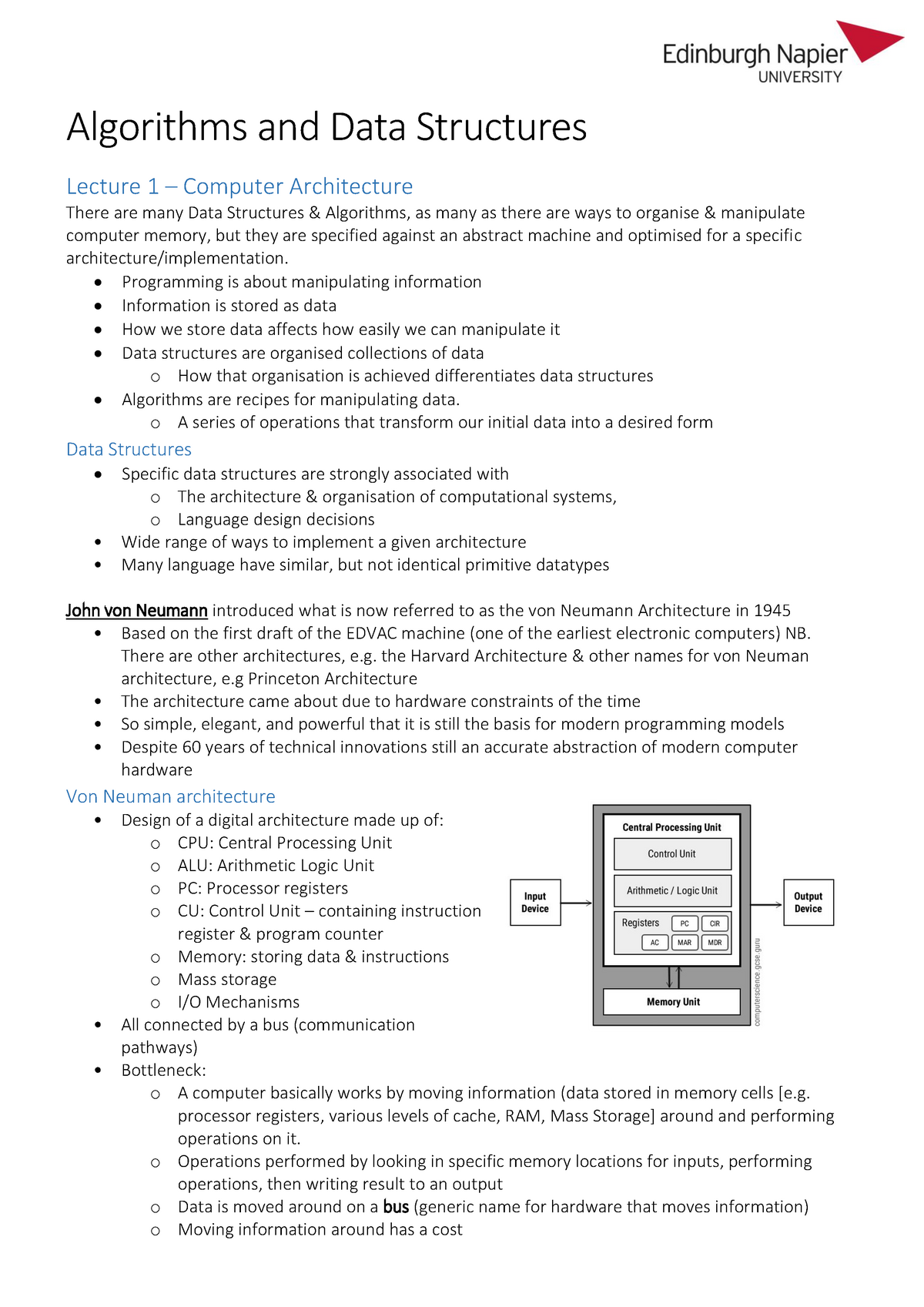 Algorithms And Data Structures Revision Notes - Algorithms And Data ...